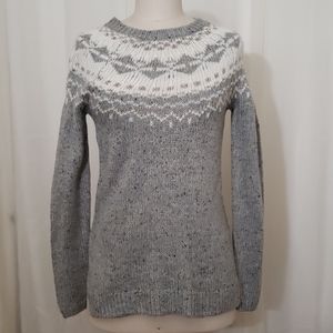 Garage Fairisle Slouchy Sweater, Gray, XS